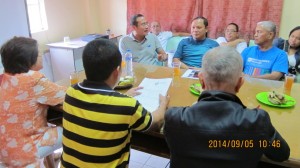 (Left Picture. Mayor Romana Go of the town of San Enrique joined the event. (Right Picture) Mayor John Tarrosa (in dark blue) listens to a comment by Jason Gonzales, independent legislator from Iloilo City and presently candidate for mayor of the Iloilo town of Lambunao. 